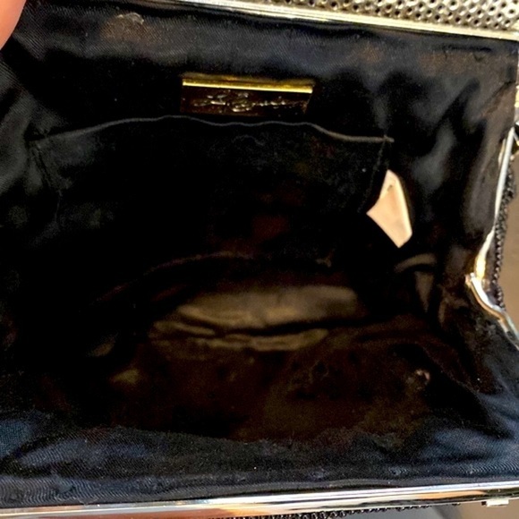 Vintage La Royale Heavily Beaded Black Cocktail Bag-Clutch with Removable Chain - Picture 3 of 6
